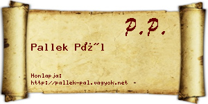 Pallek Pál névjegykártya